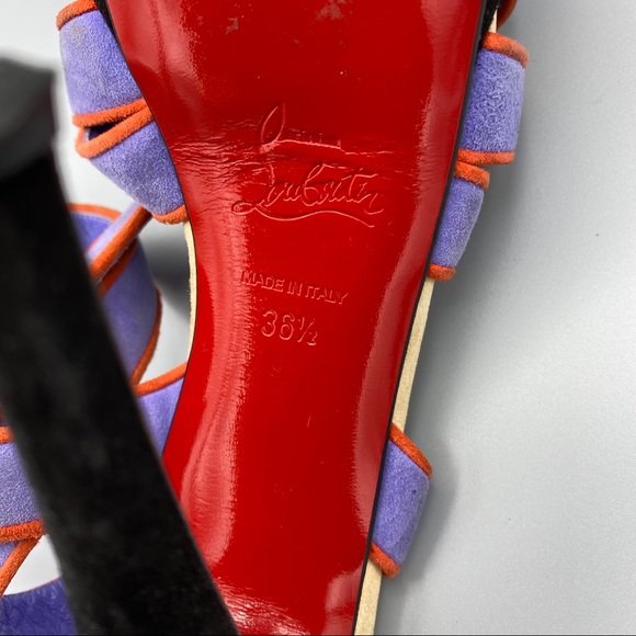 Christian louboutin suede colorblock sandals 36.5 - Picture 8 of 11
